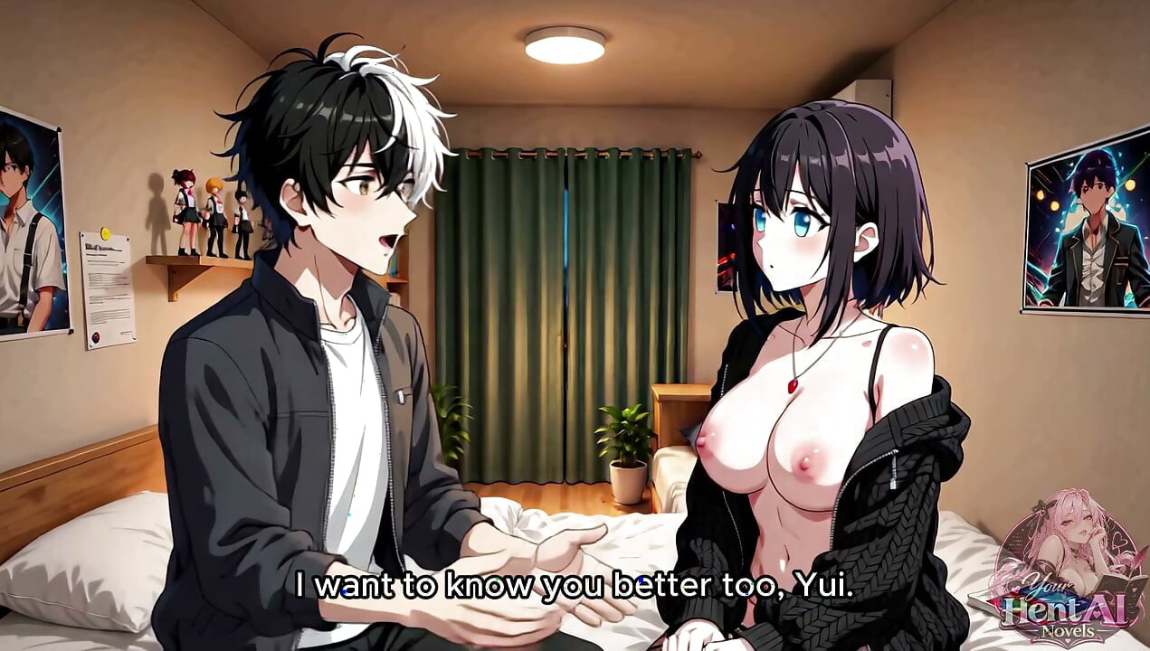 Busty college student has a crush on her college roommate, and they fuck hard during a night of passion.
