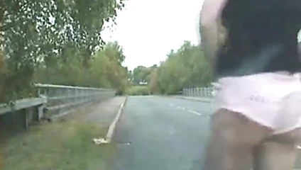 exhibitionist tranny whore flaunts outdoors