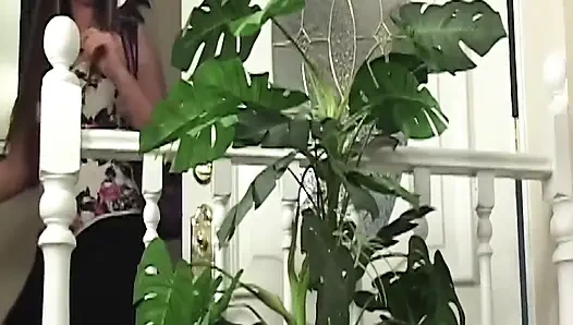 Bollard Grinding Slut Drools in Lesbian Shower Orgy