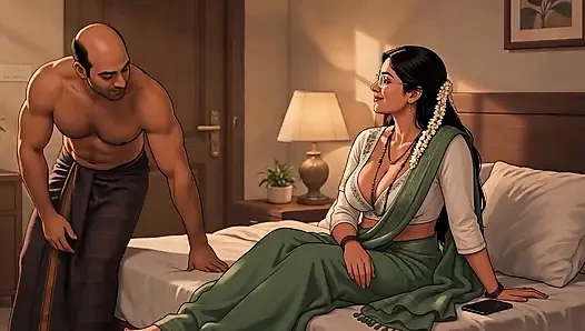 Sujatha, tante trifft balu wieder, während sie im haus ehemann ist