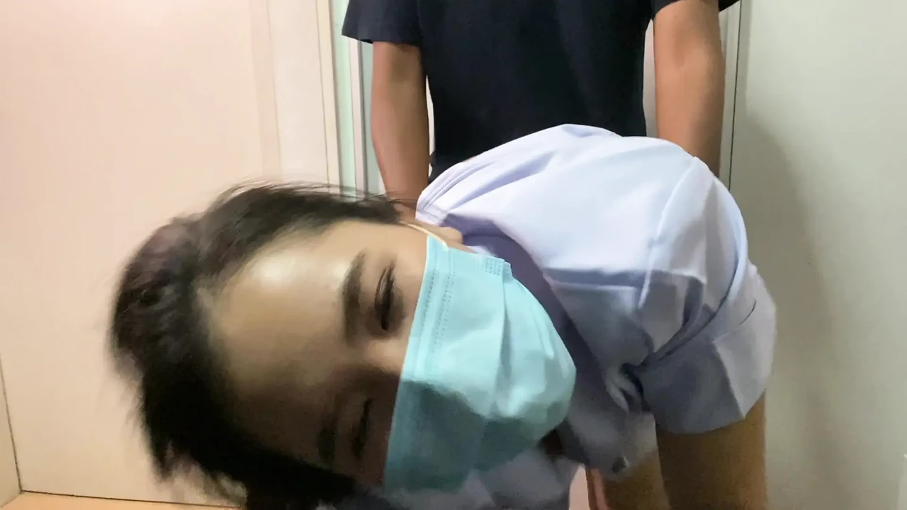 real nurse arranged to meet a friend to make love in a hospital room.