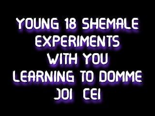 TYLKO AUDIO - Młode 18 shemale eksperymentuje z tobą ucząc się domme JOI CEI