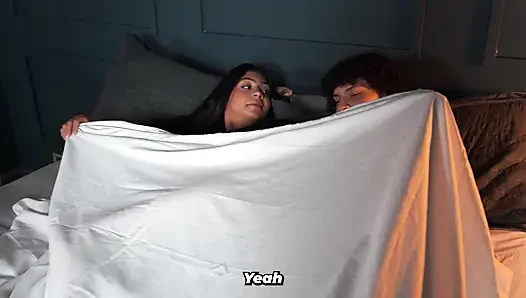 Stepbrother ends up fucking his skinny stepsister's pussy when they're alone at home