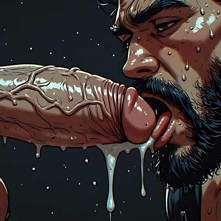 가죽 하네스를 착용한 자지 애호가