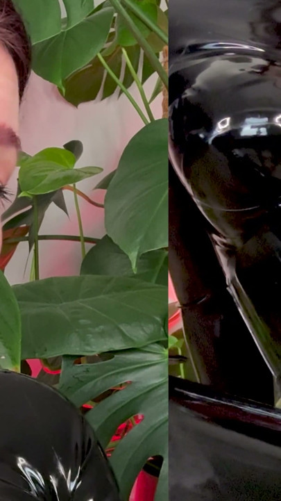 DRIPPING & SQUIRTING MILF ESLUNA LOVE IN BLACK LATEX | Clip 1