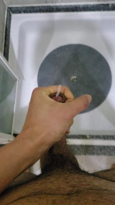 Cuming in the bathroom