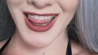 Goth babe gives small penis humiliation JOI and CEI