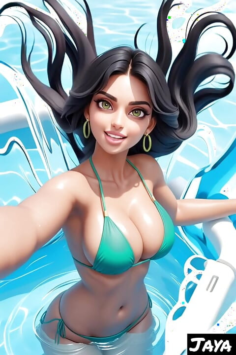 Asian desi aunty Jaya Anjali at pool part three (Ai model)