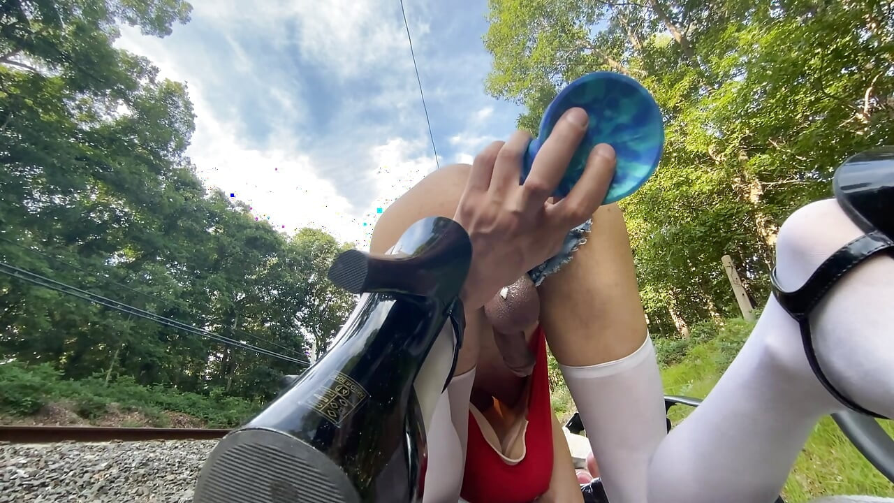 Outdoor sissy bimbo slut rough buttfuck