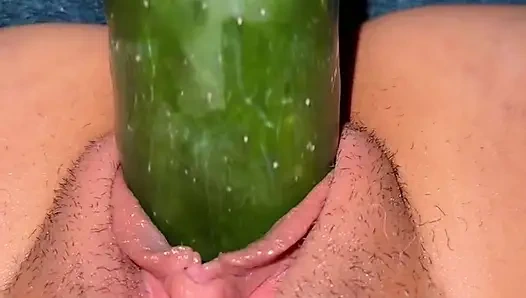 Memek gemukku dientot pakai timun