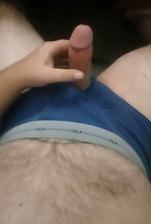 Jerking in 90s blue FTL briefs