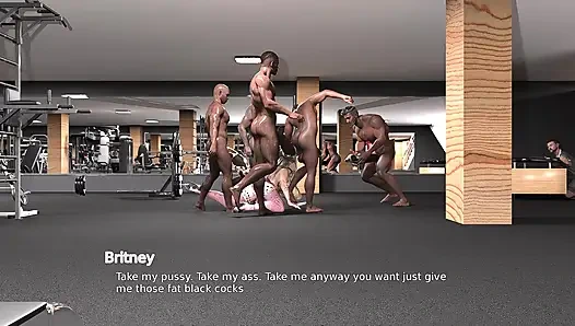 Betrügende Versaute Blonde Ehefrau Von Vielen Großen Schwarzen Schwänzen Im Gangbang