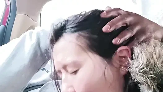 Asian Street Hooker Car Blowjob – Risky Roadside Deepthroat & Swallow & MILF