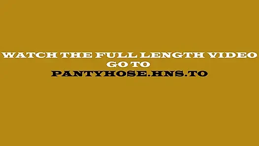 Fit young redhead Katrina in tan pantyhose and flashing
