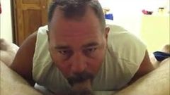 Handsome daddy's cock suck