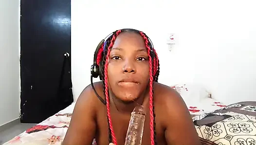 This Little Ghetto Ebony Thot Loves Spending The Night In Her Room Sucking The Dildo Toy She Needs Cum In Her - Mastermeat1