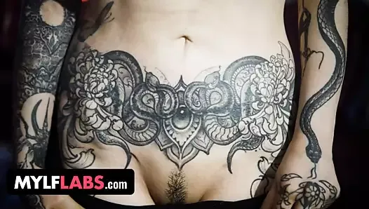 Mylf - Gorgeous Tattooed MILF With Big Tits Shows Off Her Skills Handling Big Cocks