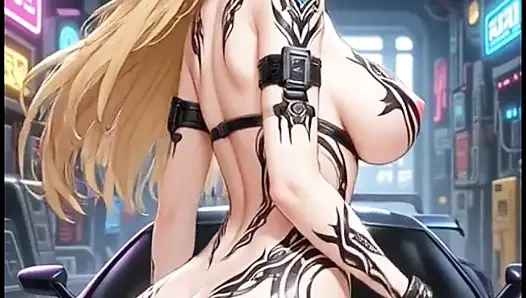 Симпатичная блондинка делает тверк в гараже (Ai анимация)