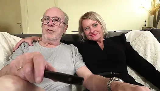 55 Year Old Cougar Plays with 3 Big Young Cocks 6688