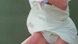 Steffi Graf sprayed with sperm.