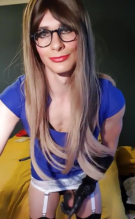 I wonder whats hiding beneath my new blue dress?
