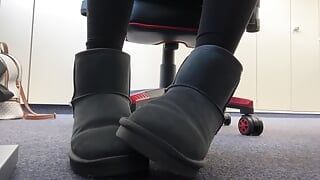 Showing my nylon soles while working