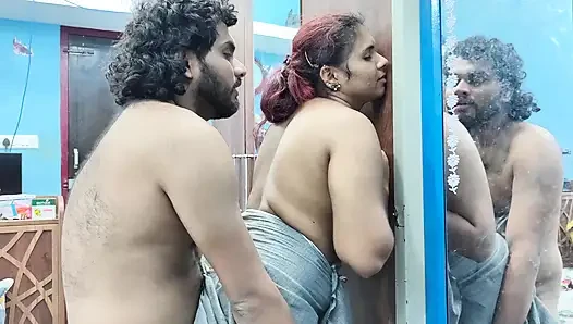 Nude couple neck kiss lip lock and nude body rubbing