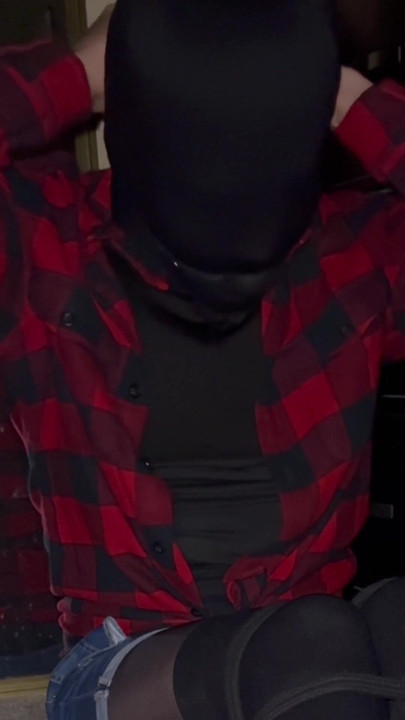 Key moment from "Crossdresser wearing stepmoms tights and self bondage while ball gagged"