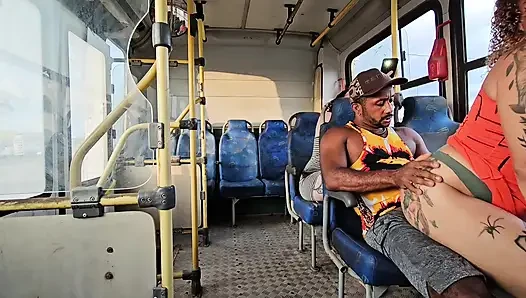 A SHAMELESS COUPLE RIDING IN PUBLIC TRANSPORT AND BACKSEAT PASSENGER FILMING EVERYTHING