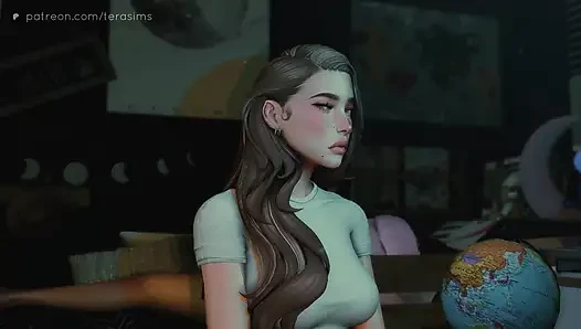 Taking my step-daughter's slutty bestfriend on the desk - The sims 4
