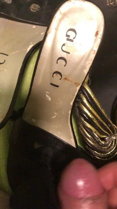Cum nylon and shoes