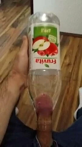 Naughty with a bottle (sperm)