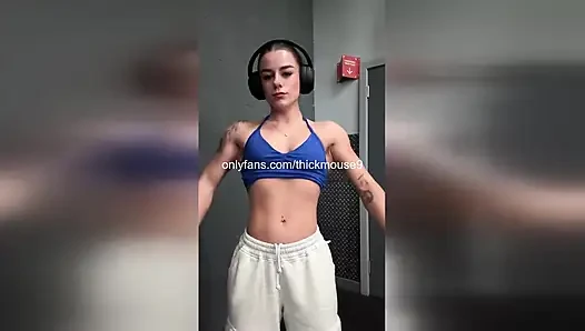HOT TEEN LENA MOUSE FLASHES HER PUSSY WHILE DOING YOGA