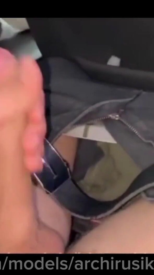 The passenger is jerking off, I'm shocked, and he's covered my car in cum! | Clip 1