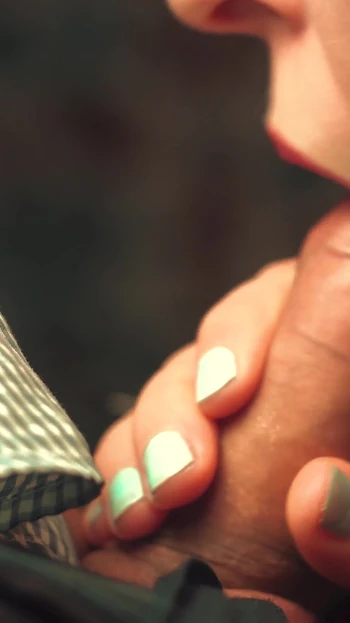 Thrilling moment from "My step sister gently caresses my cock with her tongue. Close-up blowjob and cum in mouth. 4K VIDEO"
