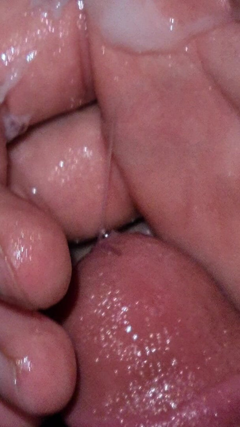 femboy plays with his sperm