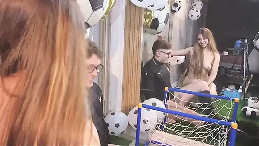 Sweaty amateur sex: My stepbrother fucks me after playing football.