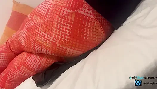 Anal masturbation with leggings