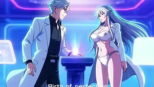 Mad scientist creates perfect futanari clone of himself for sex desire