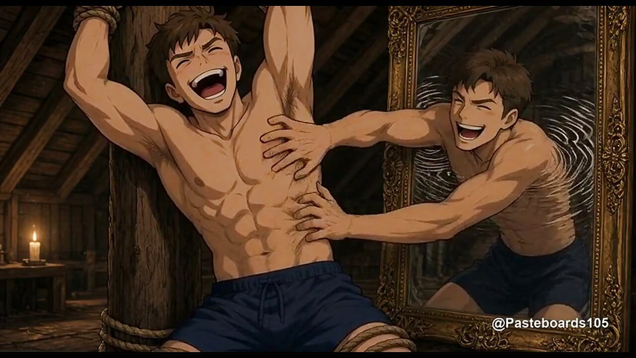 The Cursed Mirror - His Reflection Tickles Him (2D Anime)