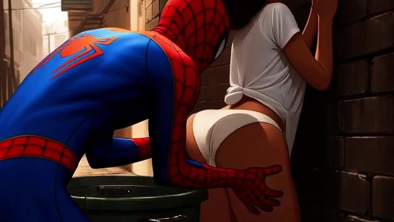 Spiderman and MJ have kinky bondage fun on the rooftops of NYC