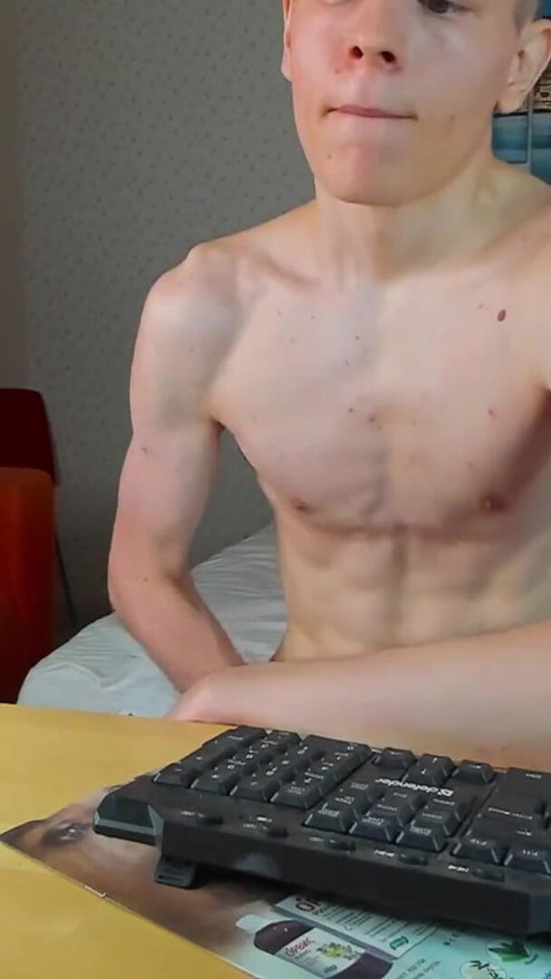 Jerking off with a friend via video link after school! | Clip 3