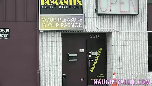 Horny Slut Wife Masturbation Outside Adult Bookstore