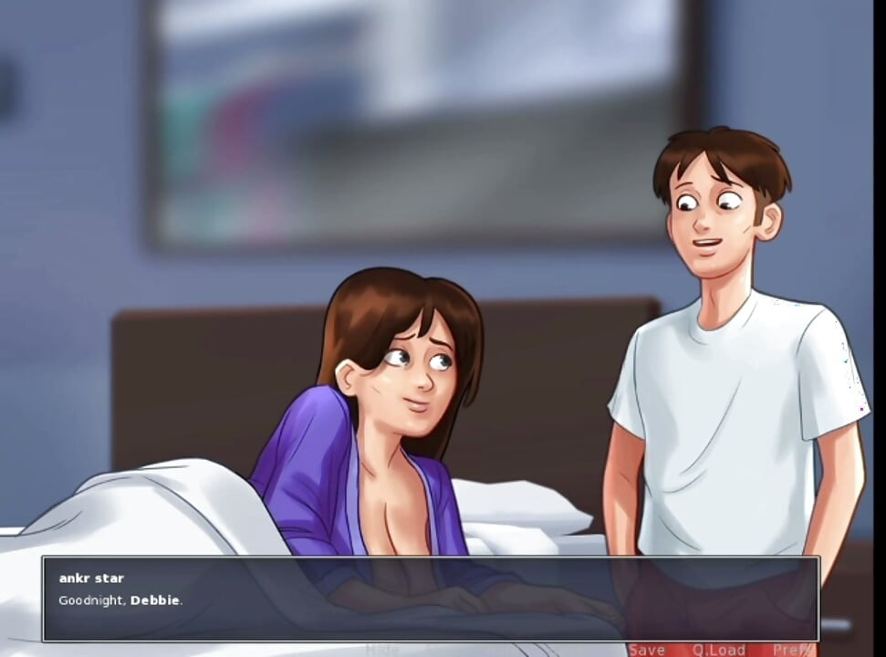 Người mẹ kế xinh đẹp với tôi trên giường cô ấy vào ban đêm