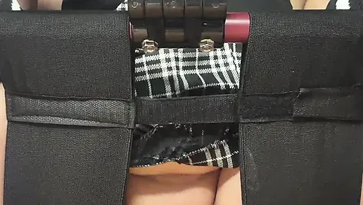 Ball gaged and riding dildo for Daddy