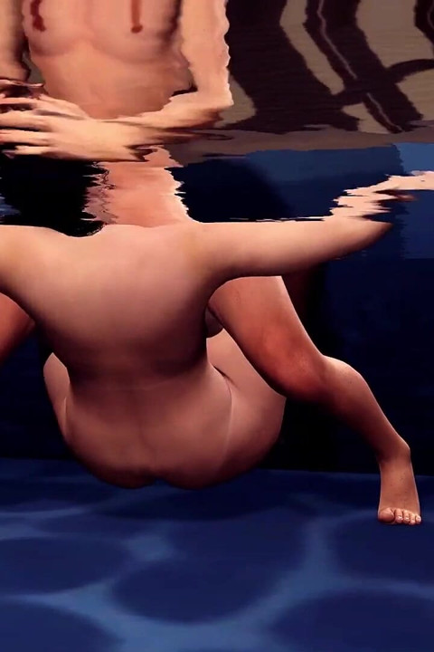 Stepson Using Esmeralda's Throat in an Draining Pool