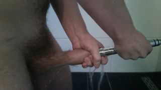 foreskin stretching in the shower