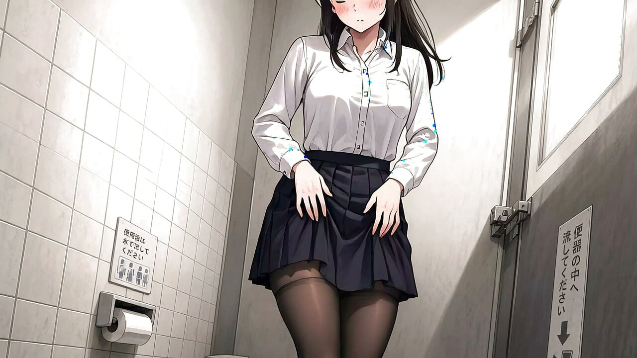Office girl peeing