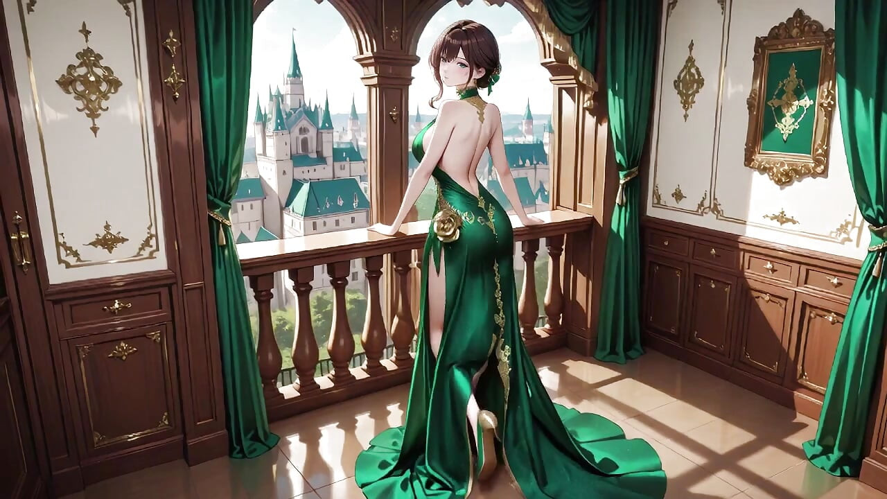 De la balcoane udate de soare la terase în stele, ea poartă o rochie uimitoare halat verde care țipă elegantă și tachinare.