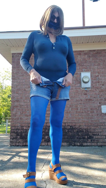 Must-see moment from "Sexy Cd outdoors pantyhose leotard feeling myself tease."